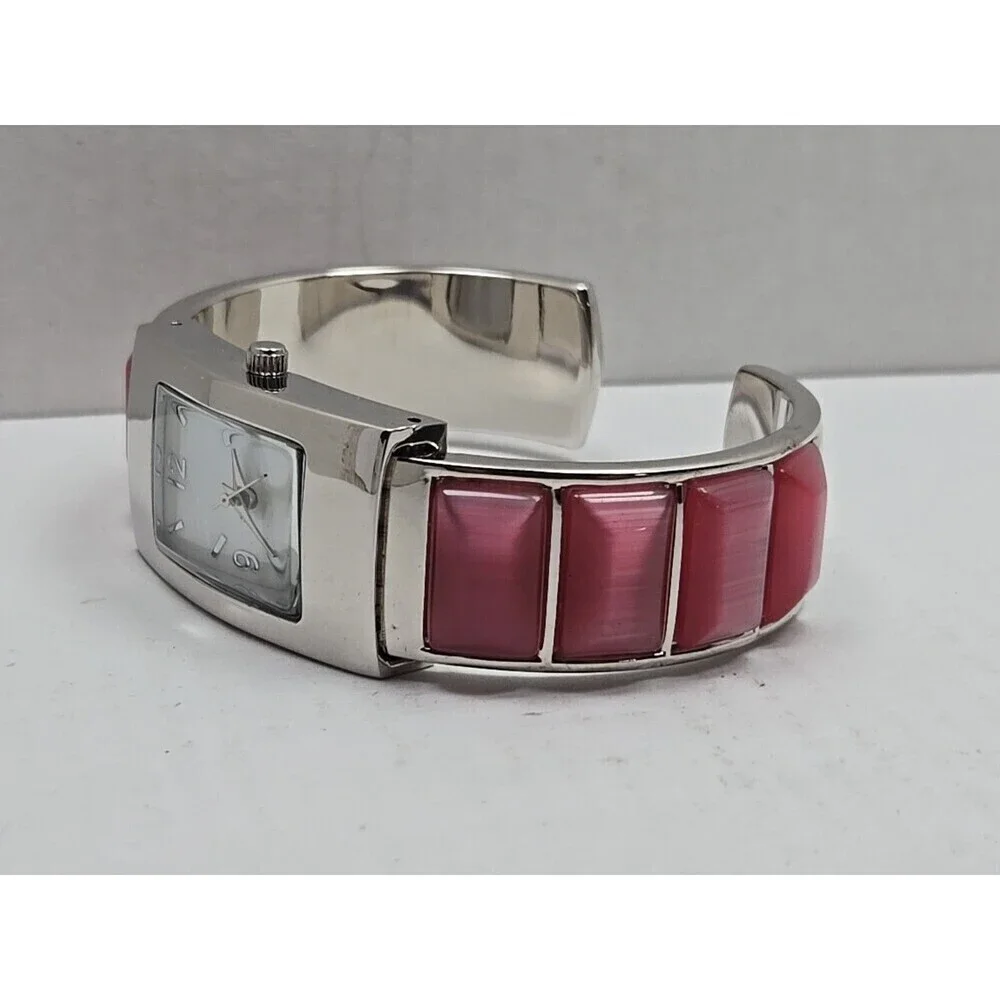Avon Pink Bangle Bracelet Quartz Watch Rectangle Dial Japan Movement New Battery